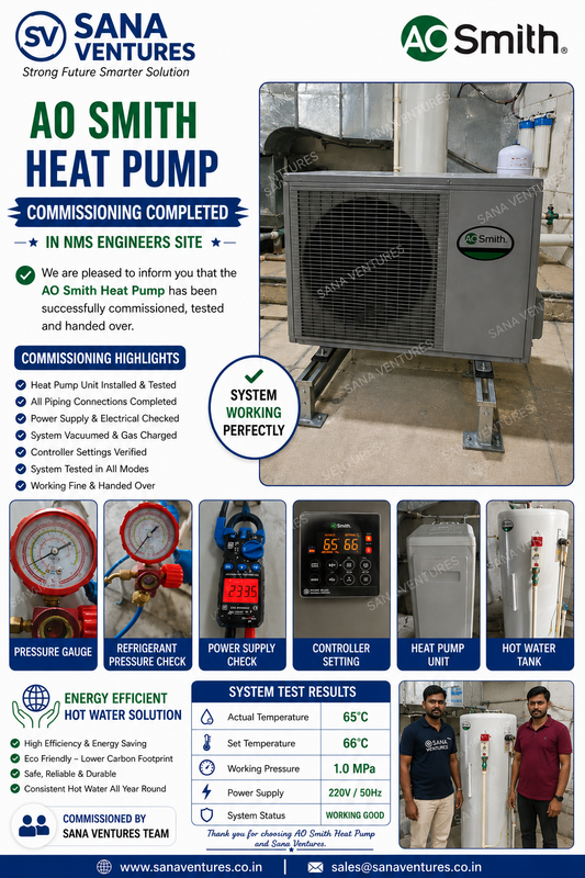 A. O. Smith Heat Pump Commissioning Successfully Completed at NMS Engineers Site ✅