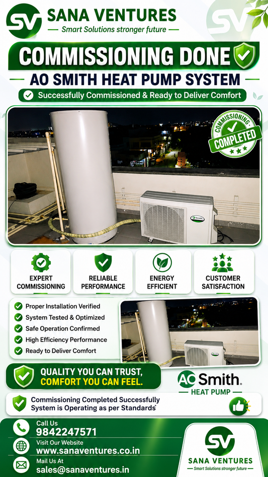 AO Smith Heat Pump Installation &amp; Commissioning Successfully Completed