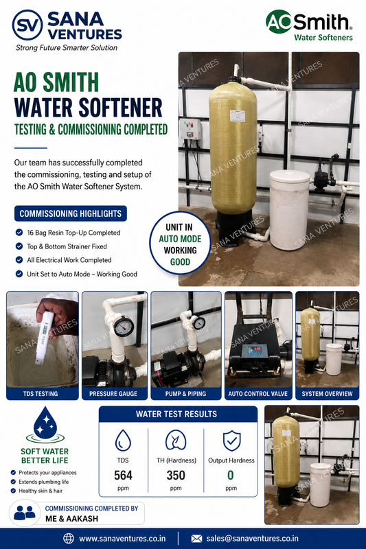 A. O. Smith Water Softener Service and Commissioning Successfully Completed