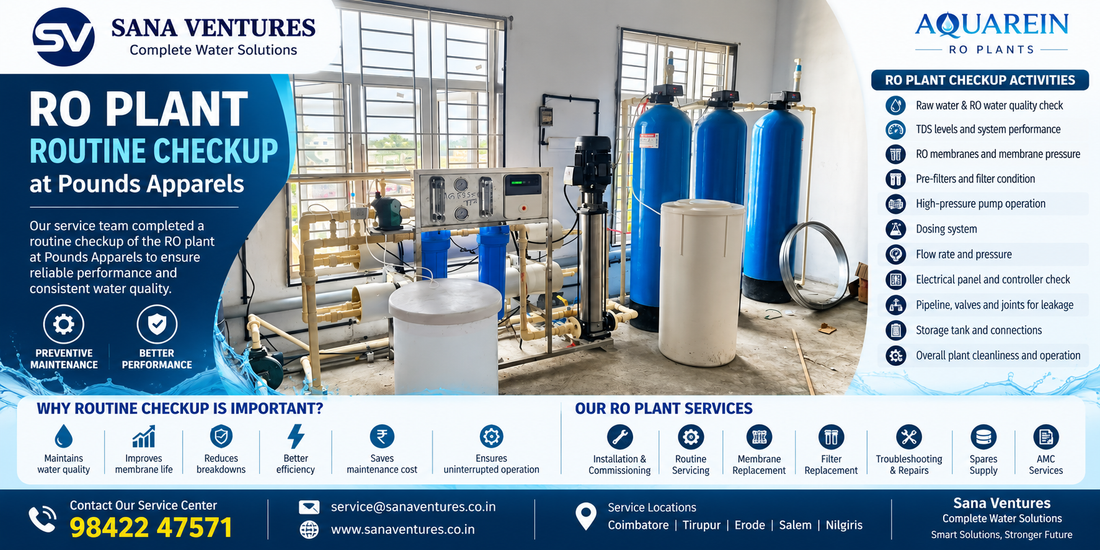 RO Plant Routine Checkup Completed at Pounds Apparels