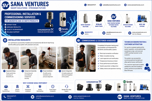 Professional Installation & Commissioning Services for Grundfos and AO Smith Products